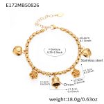 color: E172-Gold Bell Flower Bracelet 16+5cm