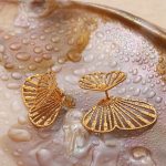 New Fashionable Butterfly Ear Plated 18K Jin Gold Exquisite High-Grade Fresh Graceful Earrings Female Earrings