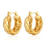 color: Cast Embossed Earrings -Gold