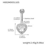 color: H002-Steel Color Post Length 11.4mm Post Thickness 1.55mm