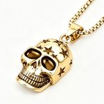 color: Skull Gold +60cm Plated Chain