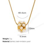 color: XL340WEPG White Bead Gold Necklace