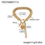 color: TXE476-Gold Bracelet 15+5cm