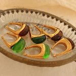 Hong Kong Retro Drop-Shaped Ear Clip Design Light Luxury All-Match Earrings Female Temperament Middle and Ancient Ear Rings