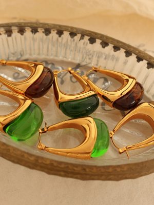 Hong Kong Retro Drop-Shaped Ear Clip Design Light Luxury All-Match Earrings Female Temperament Middle and Ancient Ear Rings