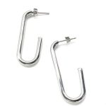 color: 2.0 Oval Earrings Steel Color MS-075
