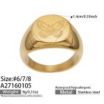 color: A271-Gold Butterfly Ring -Size 6