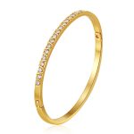 color: Diagonal Multi Stone Bangle Gold -8
