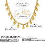 color: P959-Yellow Zircon Gold Necklace 38.5+5cm