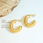 New Earrings Cold Non-Fading Hollow U-Shaped Earrings Thick Quality Ornament Women