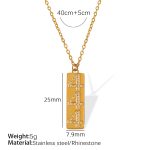 color: XL306 White Rhinestone Numbers 4 Gold Necklace