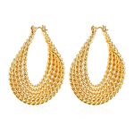 color: Twist Multi-layer Twisted Wire Earrings Gold MS-196