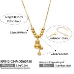 color: KP042-034--Small Gourd Gold Necklace -40+5cm
