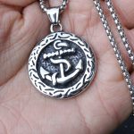 Necklace Retro Personality All Match Pendant Men's Stainless Steel Boat Anchor Pattern