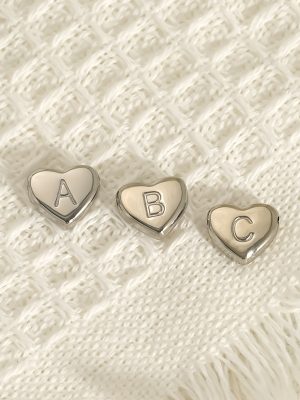 Ornament DIY Stainless Steel Double-Sided Love 26 English Letters Accessories Perforated Pendant Aperture 2. 0mm