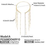 color: P036-A Style Round Bead Tassel Gold Choker