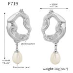 color: F719-Steel Color Earrings