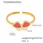 color: TXA260-Gold Butterfly Enamel Color Ring Size 3