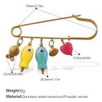 color: BZ03CRG Multi-element Gold Brooch Pin