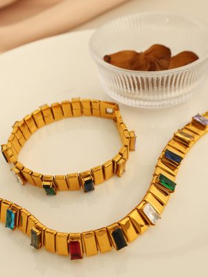 Design Gemstone Retro Bracelet Bracelet Stainless Steel High Grade Temperament Entry Lux Jewelry for Women