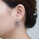 color: Two Wire Mixed Connected Oval Earrings Steel Color