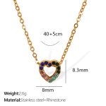 color: XL221 Multicolor Rhinestone Gold Necklace