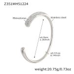 color: Z351-Steel Color Set with Stone Open Bangle