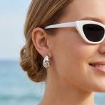 New French Style Stainless Steel Inlaid Czech Diamond Anti-Pearl 18K Gold-Plated Earrings Premium Ornament
