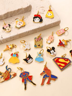Cartoon Anime Pendant Mickey Snowyprincess Shape Cute Childlike DIY Ornament Accessories