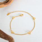 Fresh Grid Inlaid Zircon Peach Heart Necklace All-Match Bracelet Personalized Design Earrings Jewelry Three-Piece Set