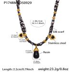 color: P1748-Gold Necklace 46+5cm