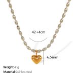 color: XL262 Steel Mixed Gold Necklace
