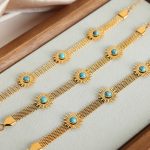 Retro Affordable Luxury Advanced Design Stainless Steel Gold-Plated Flowers Bracelet Personality Ornament Female