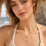 Cold Inlaid Heart-Shaped Zircon Water Drop Pendant Bracelet Necklace Stainless Steel 18K Gold Plating Female Accessories