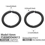 color: F580-Black Earrings -Inner Diameter 16mm