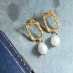 Korean Creative Design Irregular Geometric Natural Earrings Personality Ring Stainless Steel 18K Gold Plating Earring Ornament