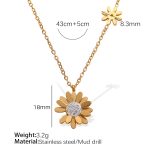 color: XL408WEG White Rhinestone Gold Necklace