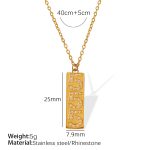 color: XL306 White Rhinestone Numbers 5 Gold Necklace