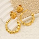 Classic Personality Heart-Shaped Stitching 18K Gold Advanced Ear Clip Ear Studs Women's All-Match Light Luxury Ornament