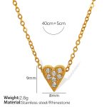 color: XL215 White Rhinestone Gold Necklace
