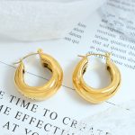 Fashionable Chic Copper U-Shaped Earrings Personalized All-Match Design Earrings