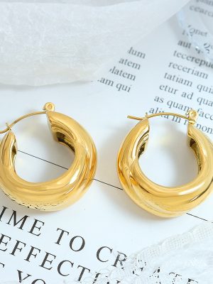 Fashionable Chic Copper U-Shaped Earrings Personalized All-Match Design Earrings