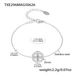 color: TXE296-Steel Color 5A Zircon Bracelet 15+5cm