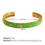 color: SZ191GNG Green Enamel Gold Bangle