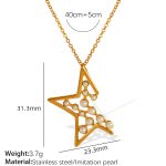 color: XL275 White Bead Gold Necklace