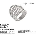 color: A720-B Style Polished Steel Color Ring / size: US 6