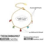 color: TXE065-Multicolor Zircon Gold Bracelet -17+5cm