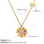 color: XL408WEG White Stone Gold Necklace