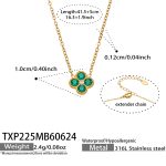 color: TXP225-Teal Color Zircon Gold Necklace -41.5+5cm