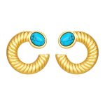 color: Turquoise Earrings Gold MS-438